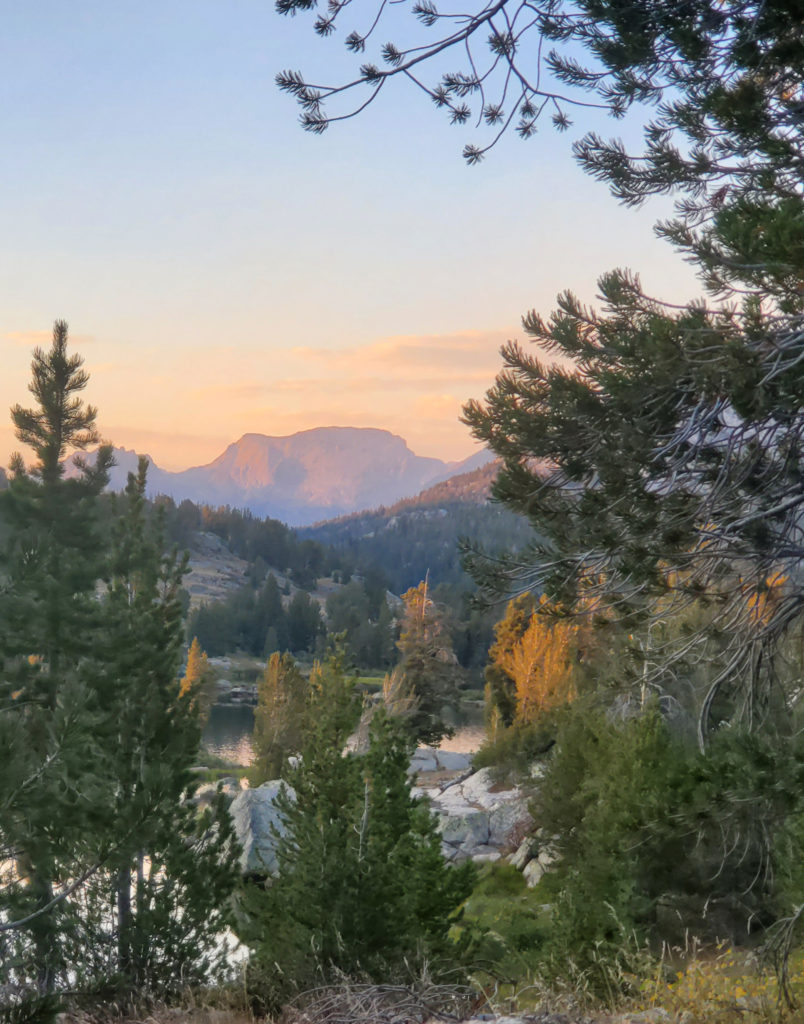 Sunset above Dad's Lake in the Wind River Range